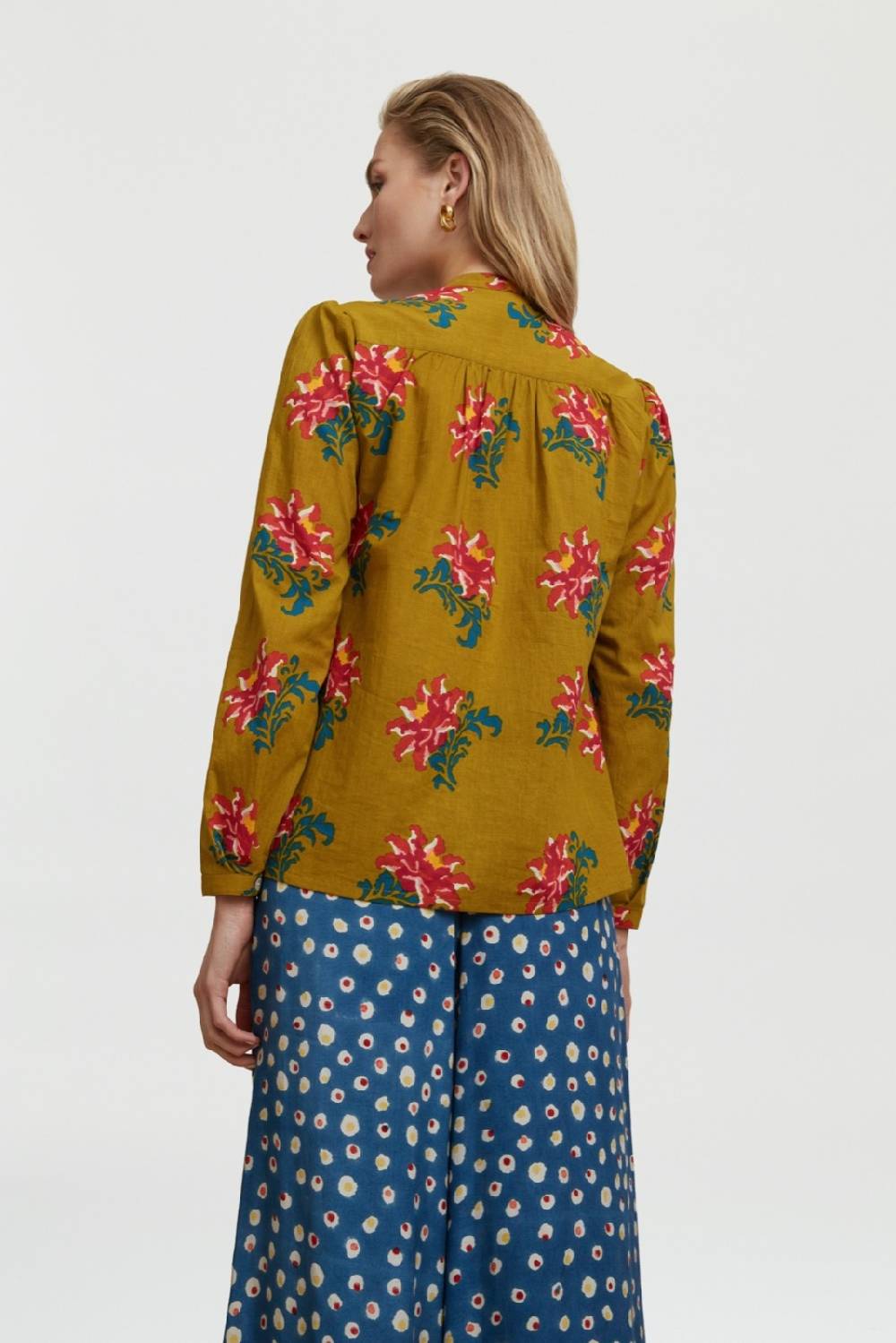 Lisa Corti Camicia Batumi Tangeri Rose Olive Green