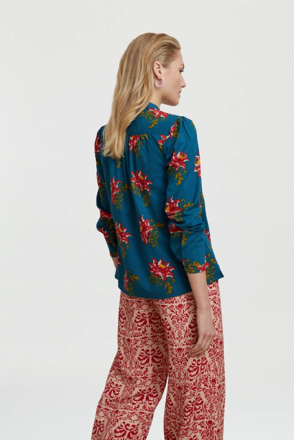 Lisa Corti Camicia Batumi Tangeri Rose Teal