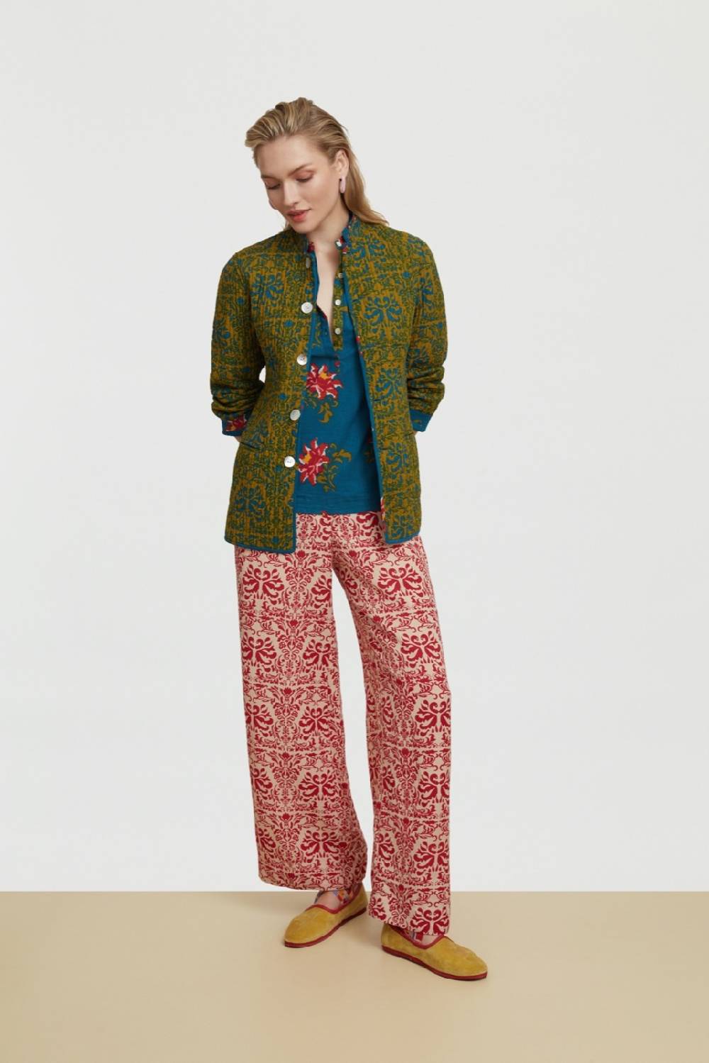 Lisa Corti Camicia Batumi Tangeri Rose Teal