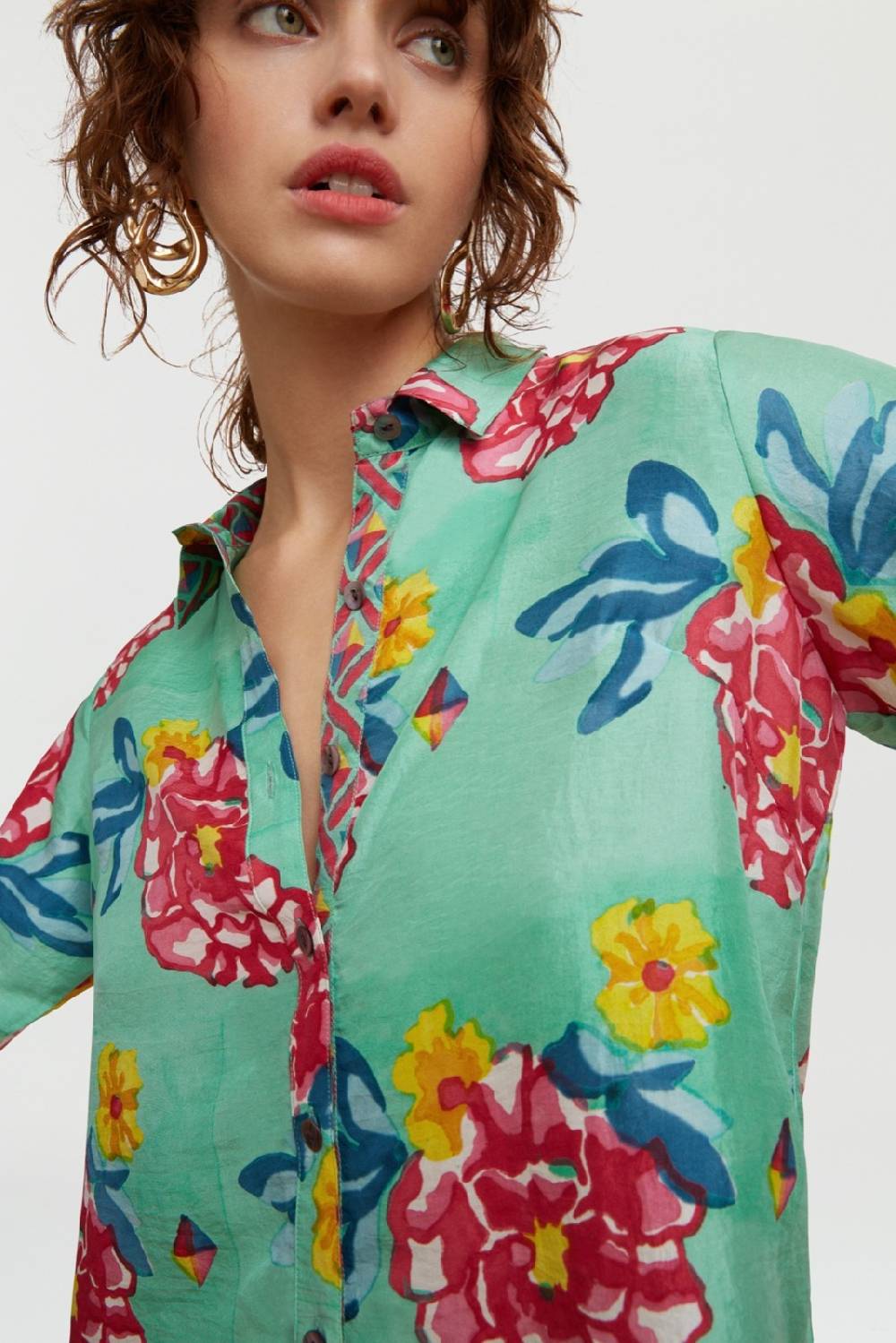 Lisa Corti Camicia Bella Ramye Aqua