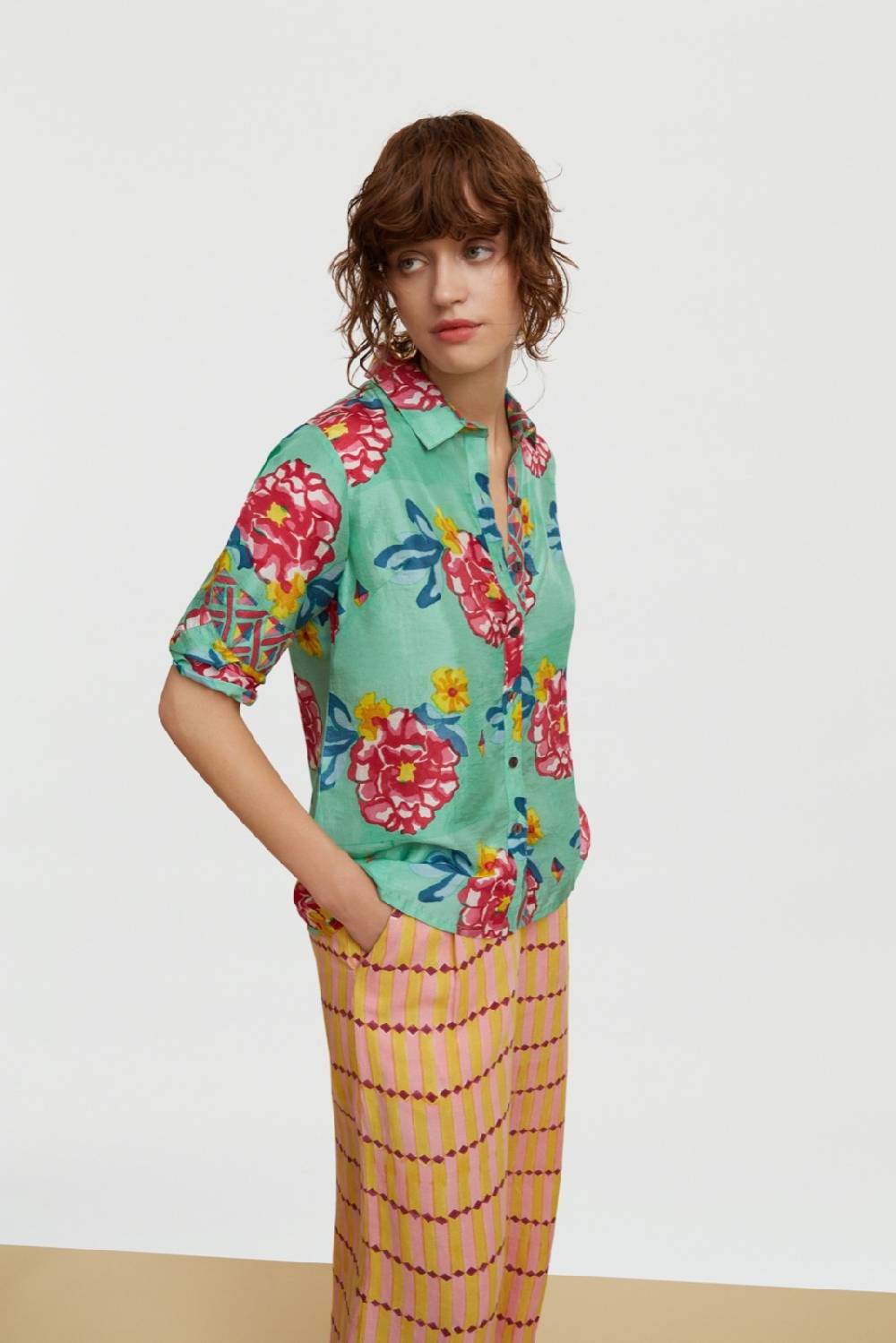 Lisa Corti Camicia Bella Ramye Aqua