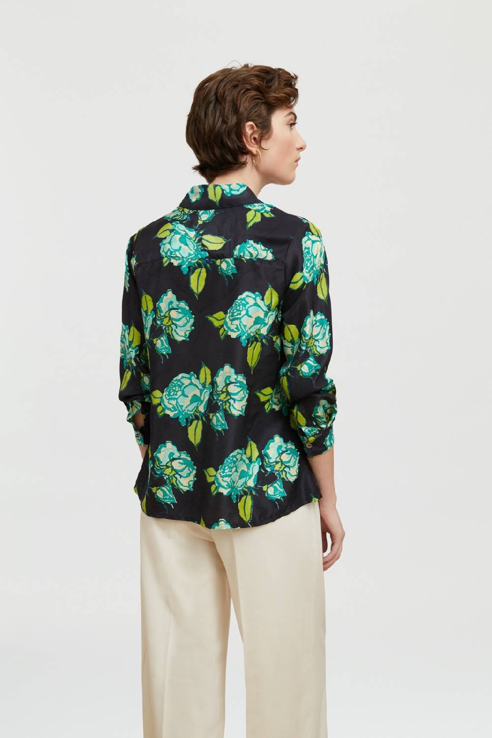 Lisa Corti Camicia Bella Rosa Spina Black