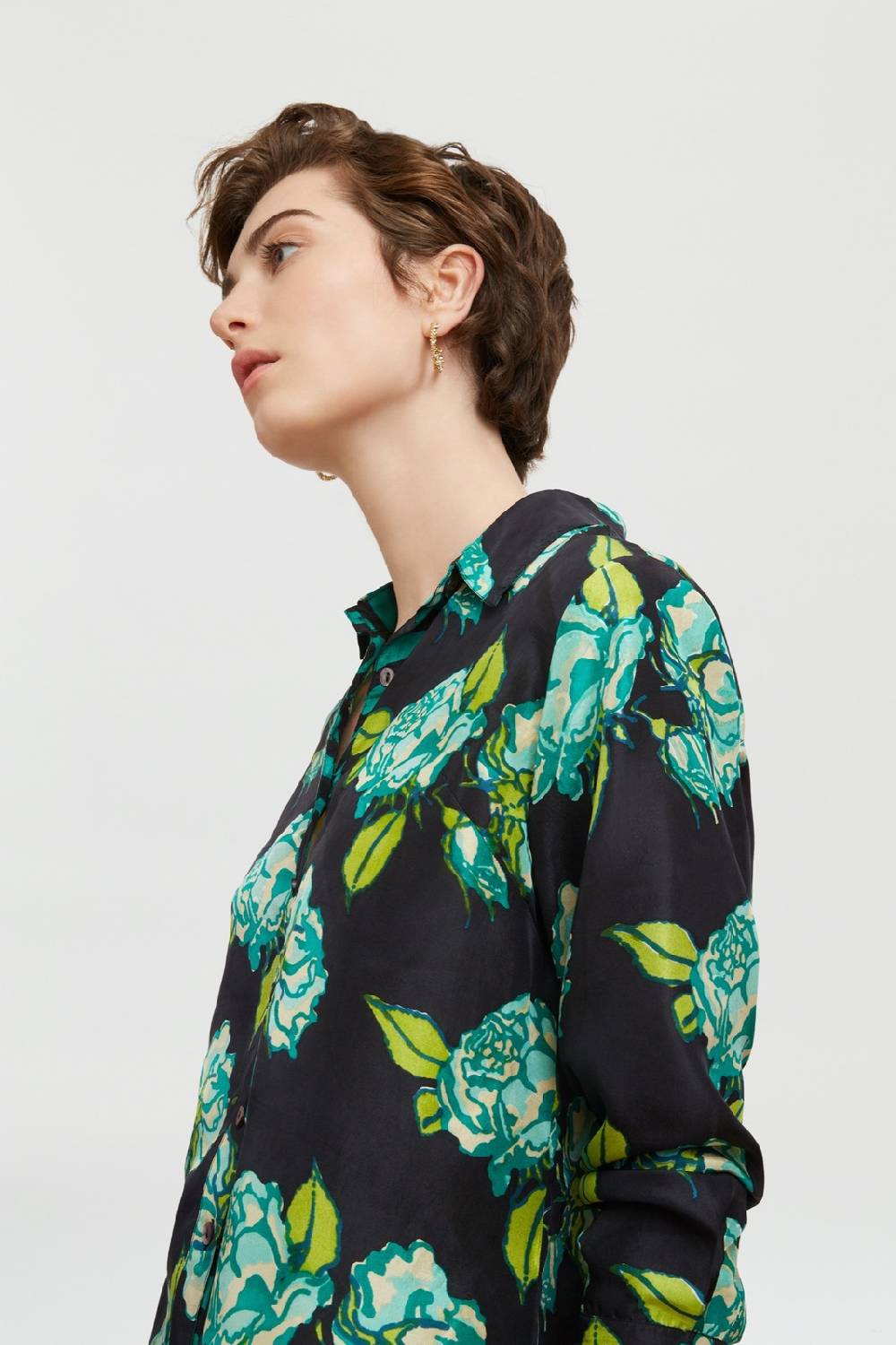 Lisa Corti Camicia Bella Rosa Spina Black