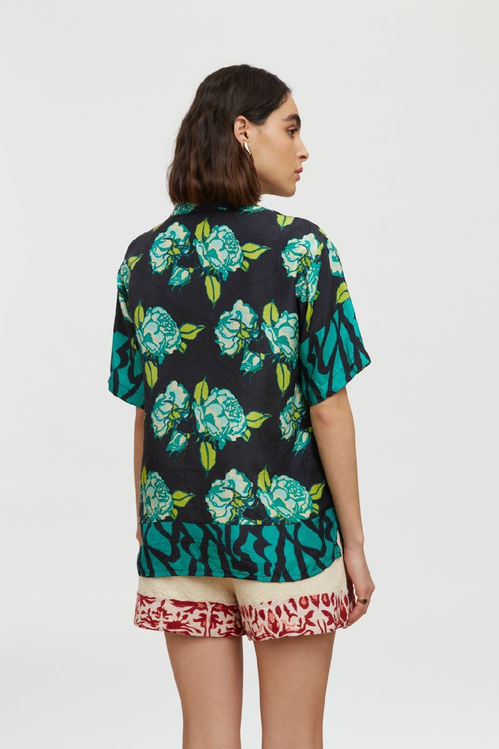 Lisa Corti Camicia Bowling Rosa Spina Black