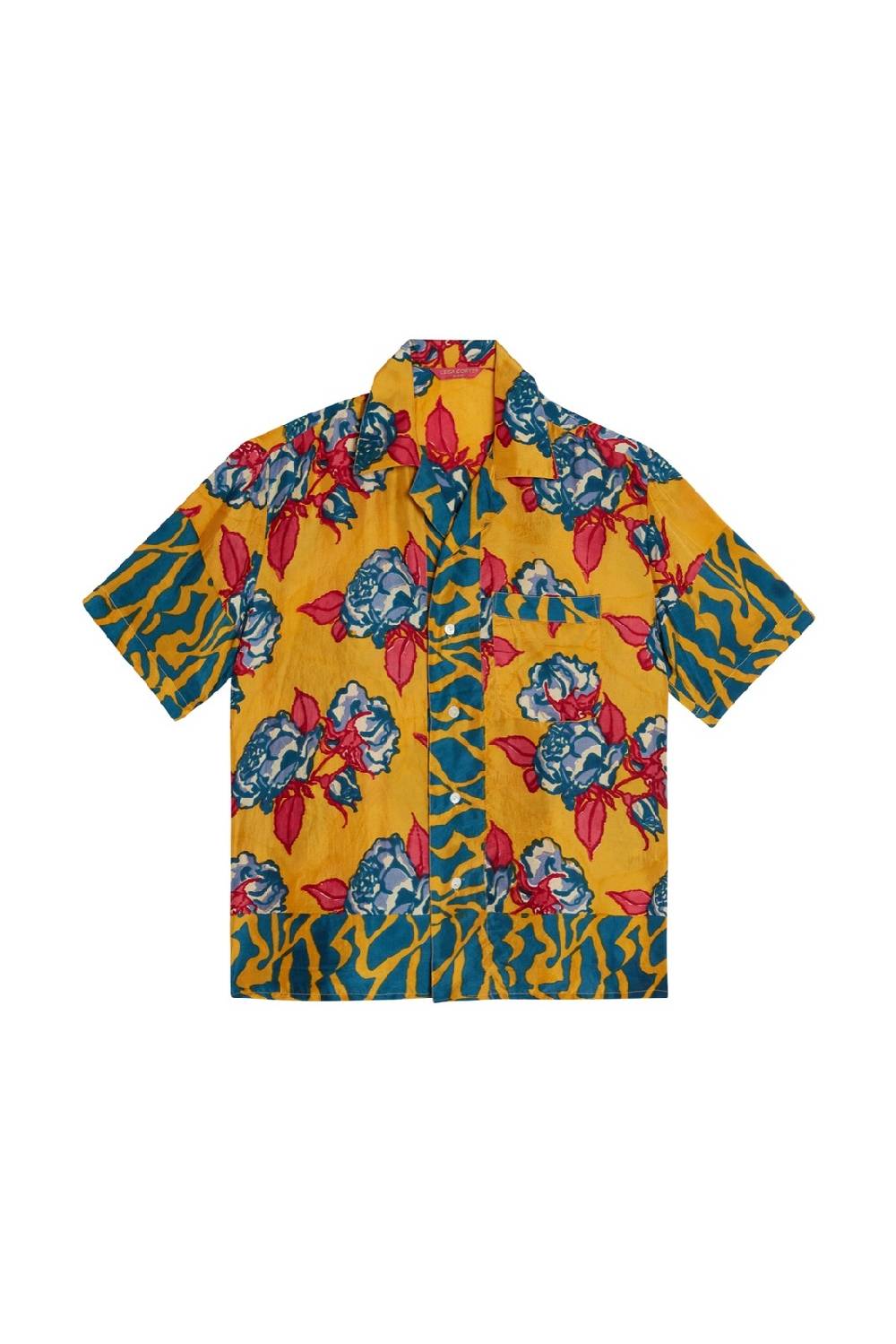 Lisa Corti Camicia Bowling Shirt Rosa Spina Orange