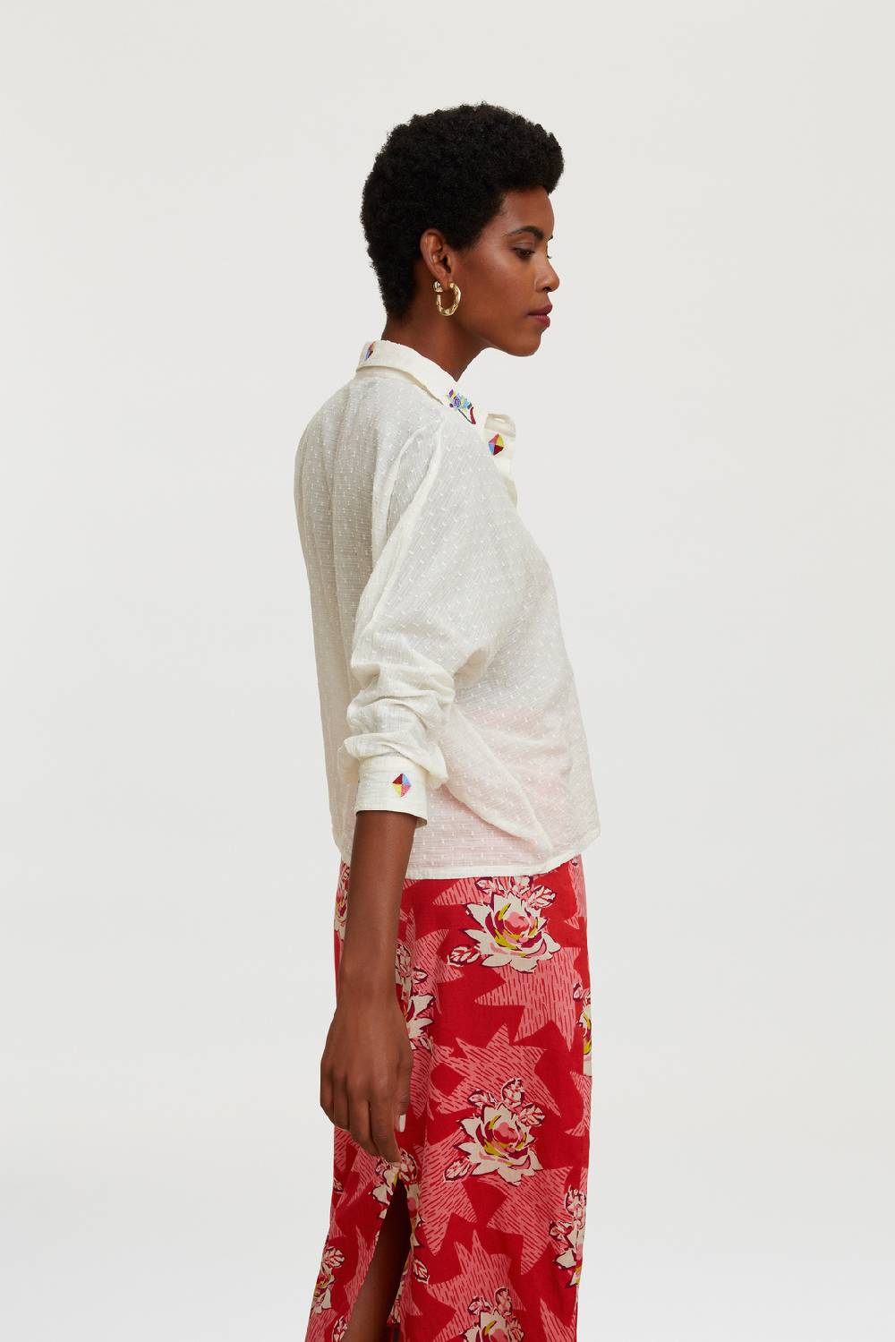 Lisa Corti Camicia Dahlia Plumetis White