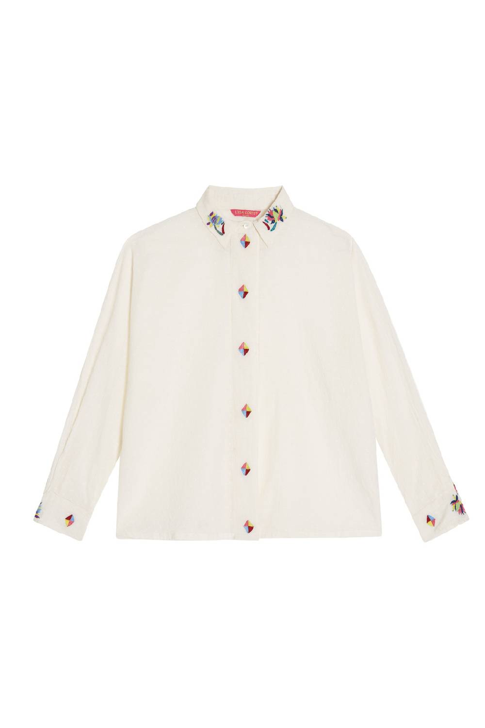Lisa Corti Camicia Dahlia Plumetis White
