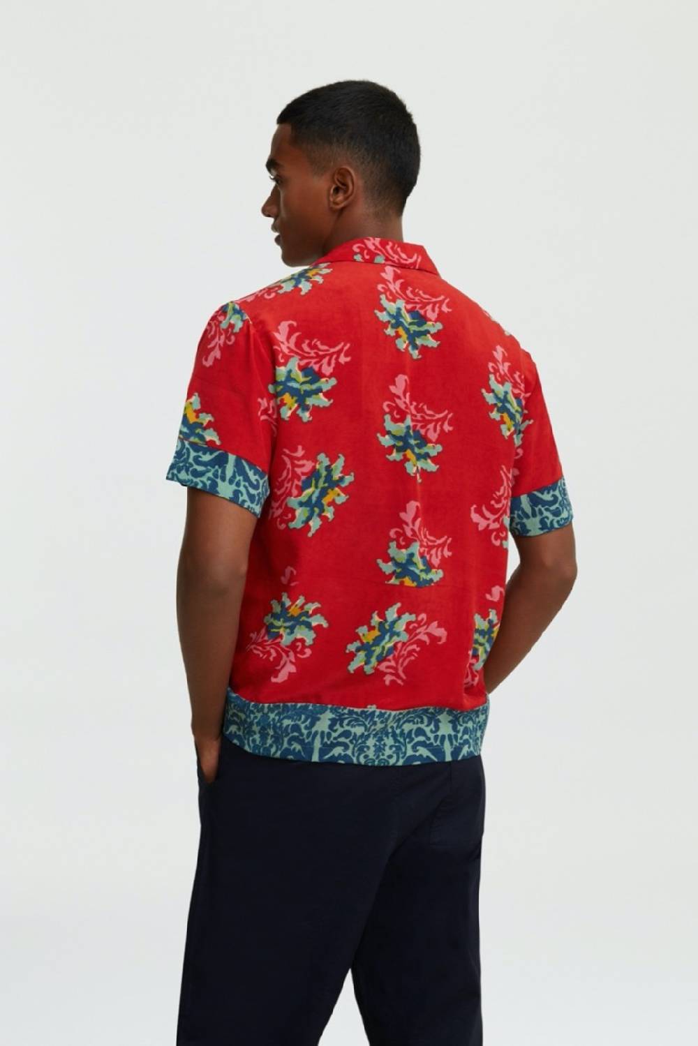 Lisa Corti Camicia Foulard Tangeri Flower Coral