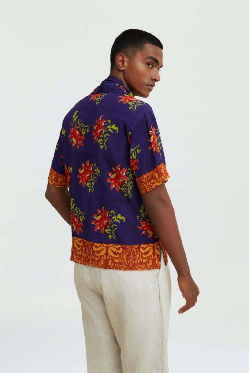 Lisa Corti Camicia Foulard Tangeri Flower Purple