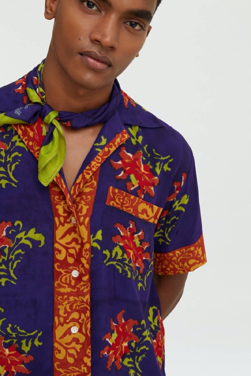 Lisa Corti Camicia Foulard Tangeri Flower Purple