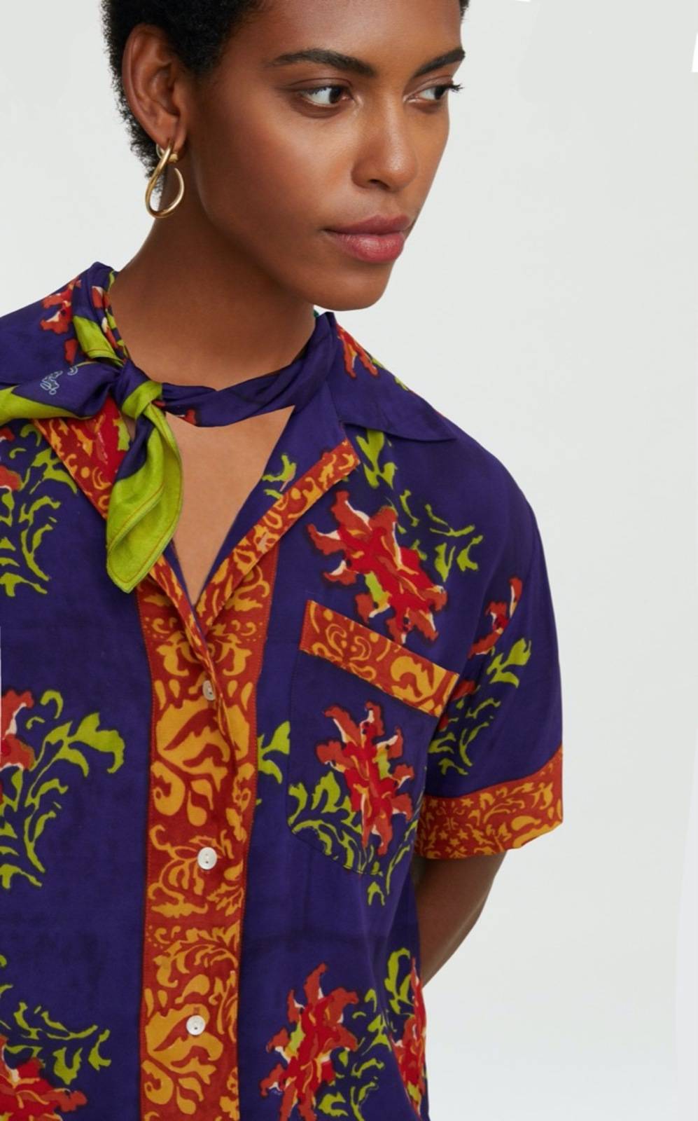 Lisa Corti camicia foulard tangeri flower purple