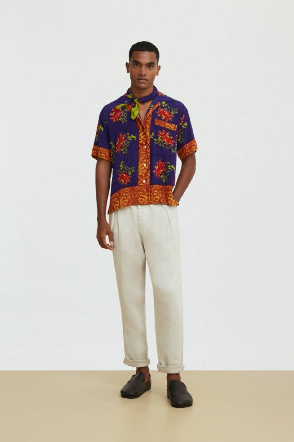 Lisa Corti camicia foulard tangeri flower purple