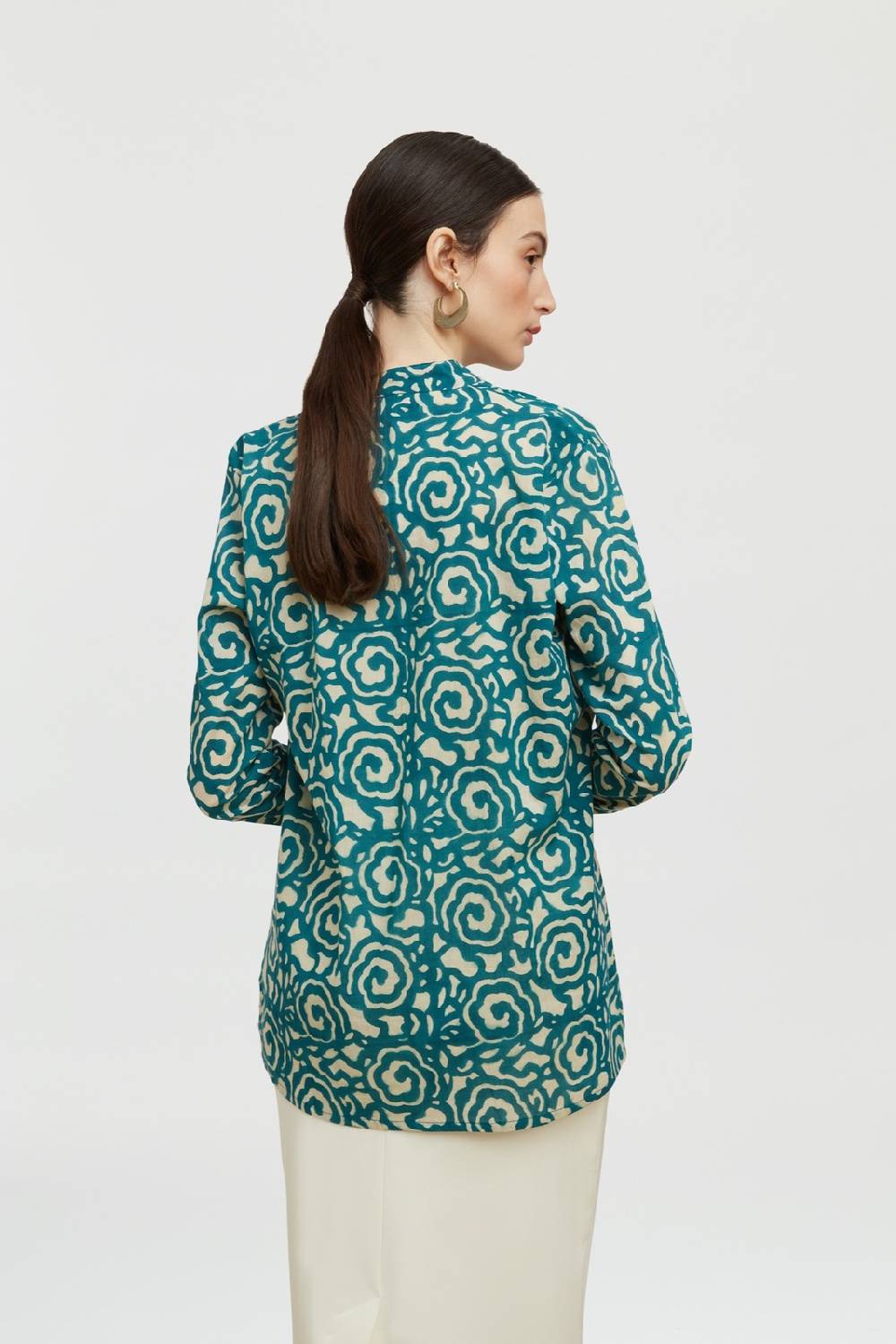 Lisa Corti Camicia Rashmi Spiral Peacock Natural