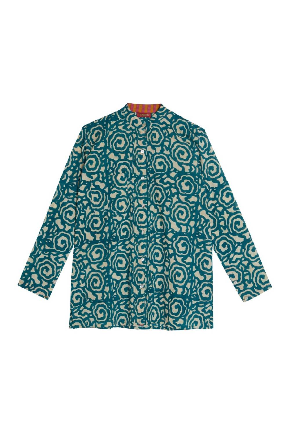 Lisa Corti Camicia Rashmi Spiral Peacock Natural