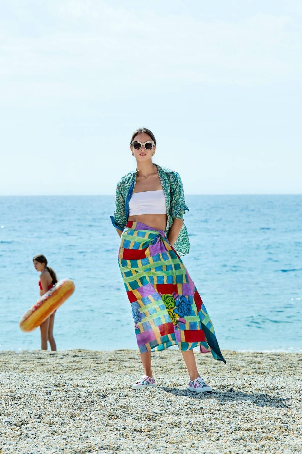 Lisa Corti Camicia Rashmi Spiral Peacock Natural