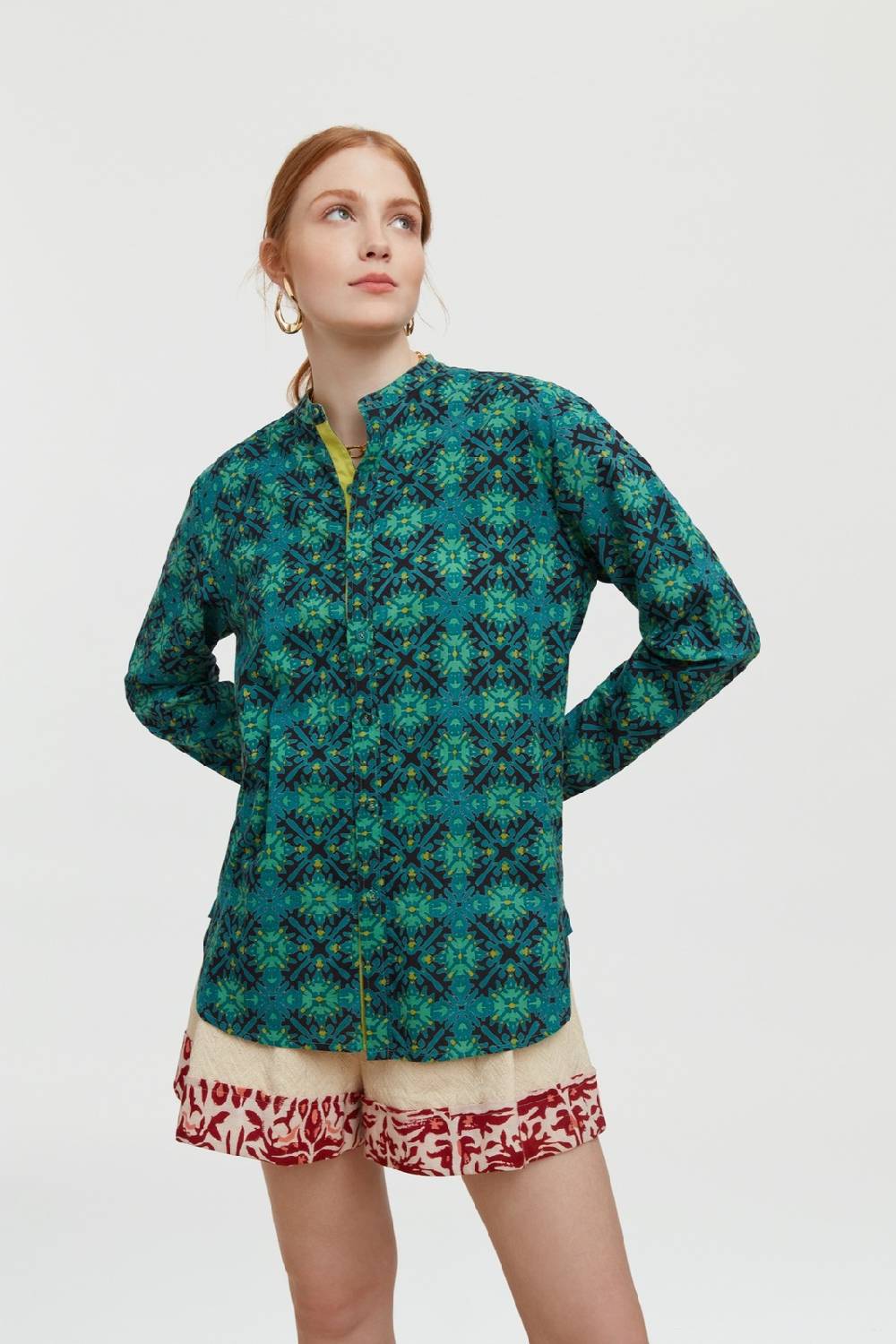 Lisa Corti camicia santorini morocco design black