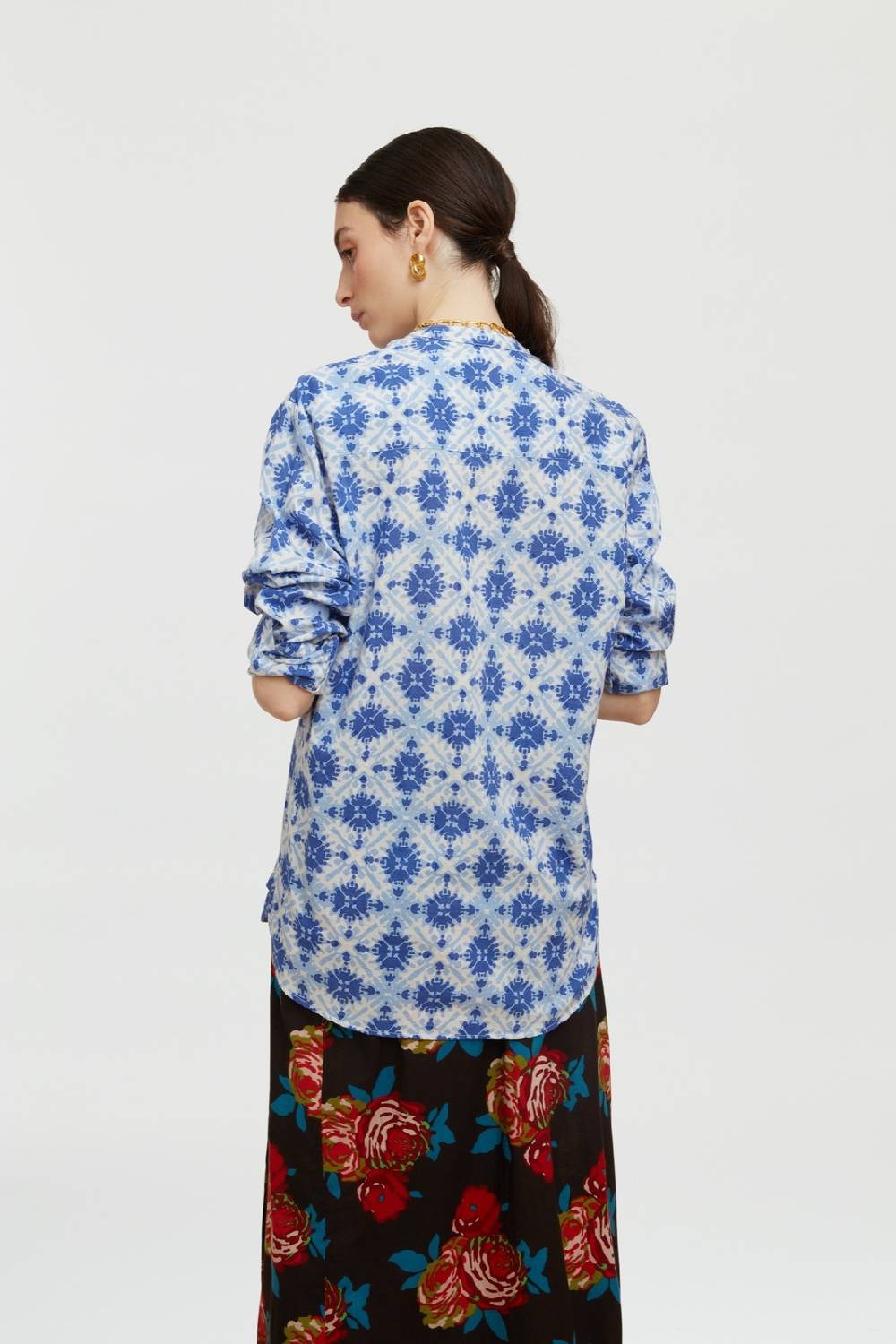 Lisa Corti Camicia Santorini Morocco Design Blue