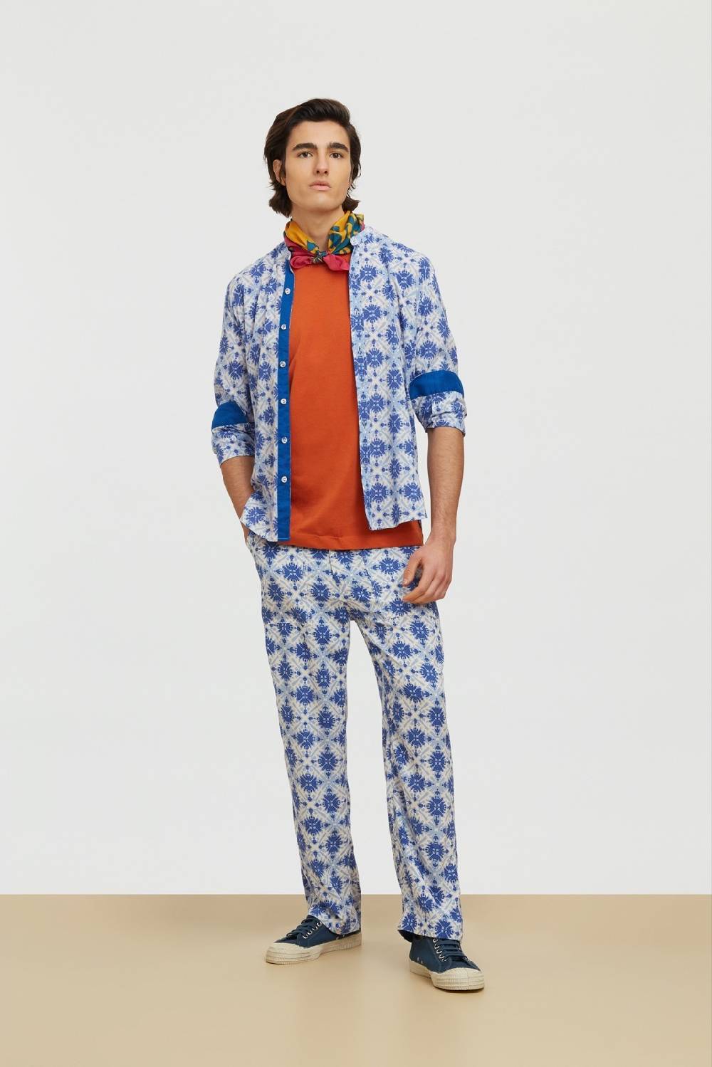 Lisa Corti camicia santorini morocco design blue