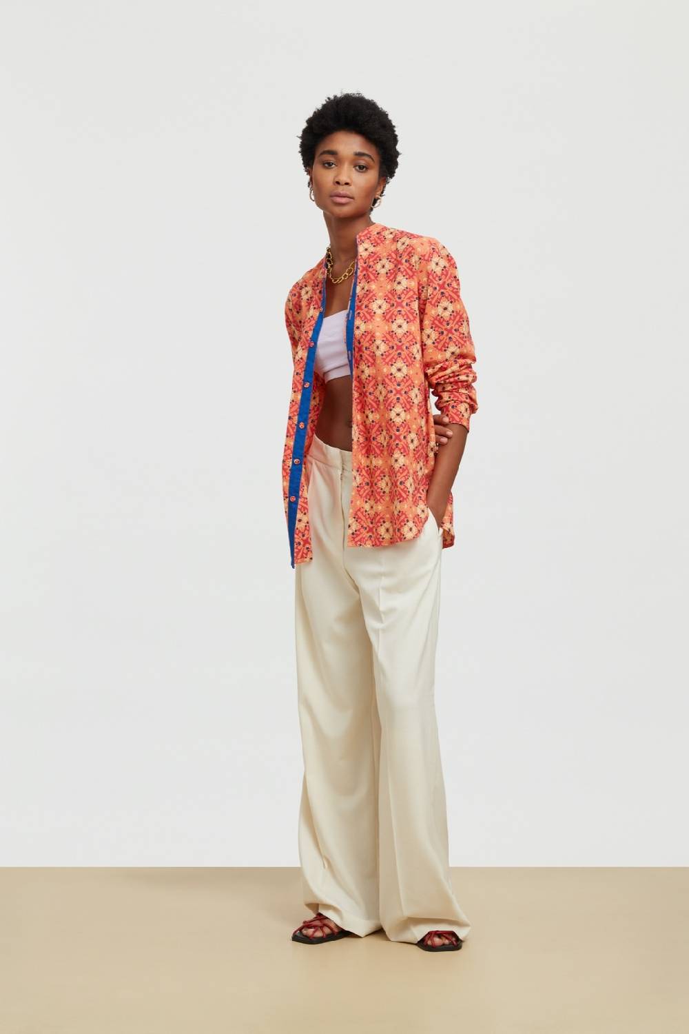 Lisa Corti camicia santorini morocco design red