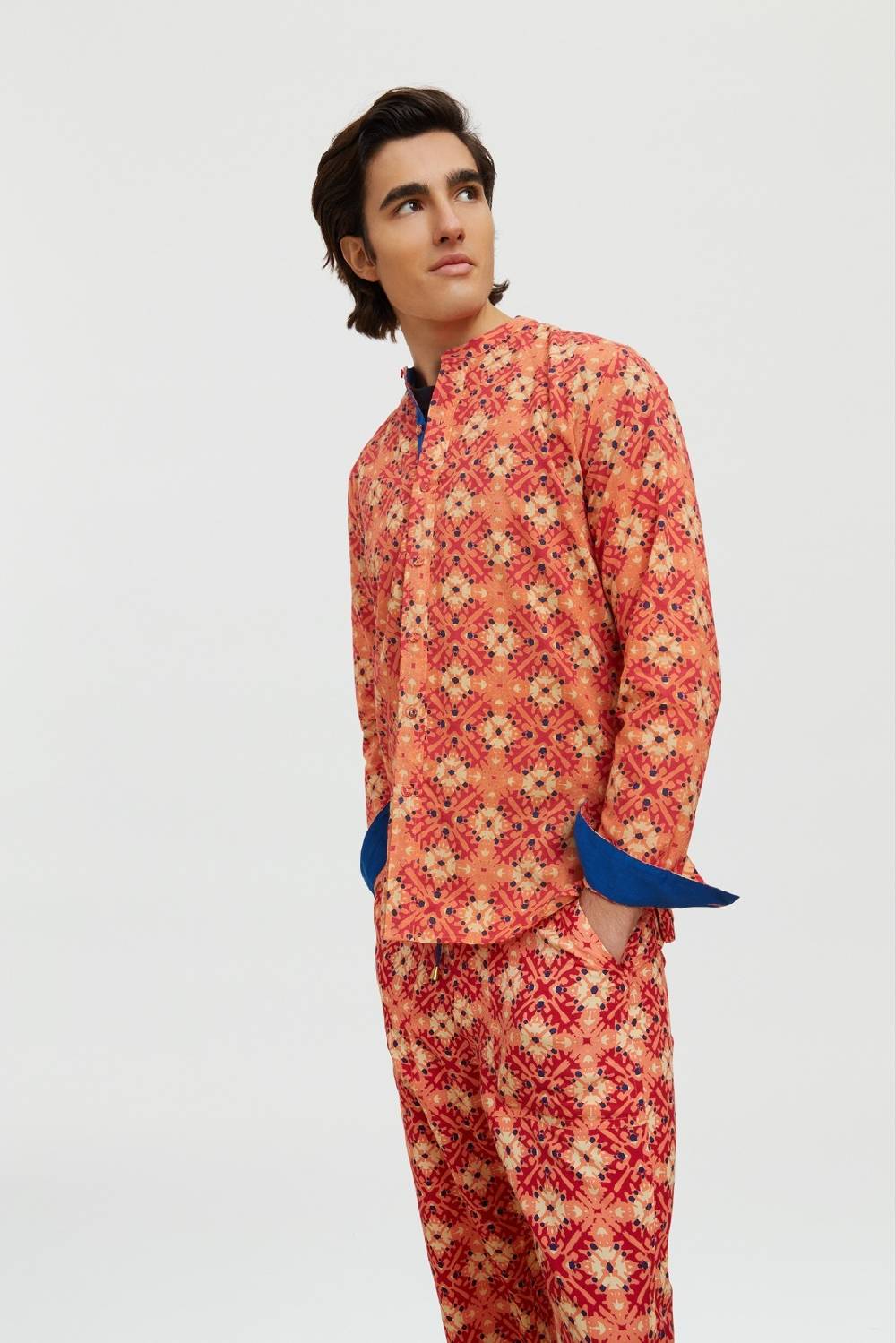 Lisa Corti camicia santorini morocco design red