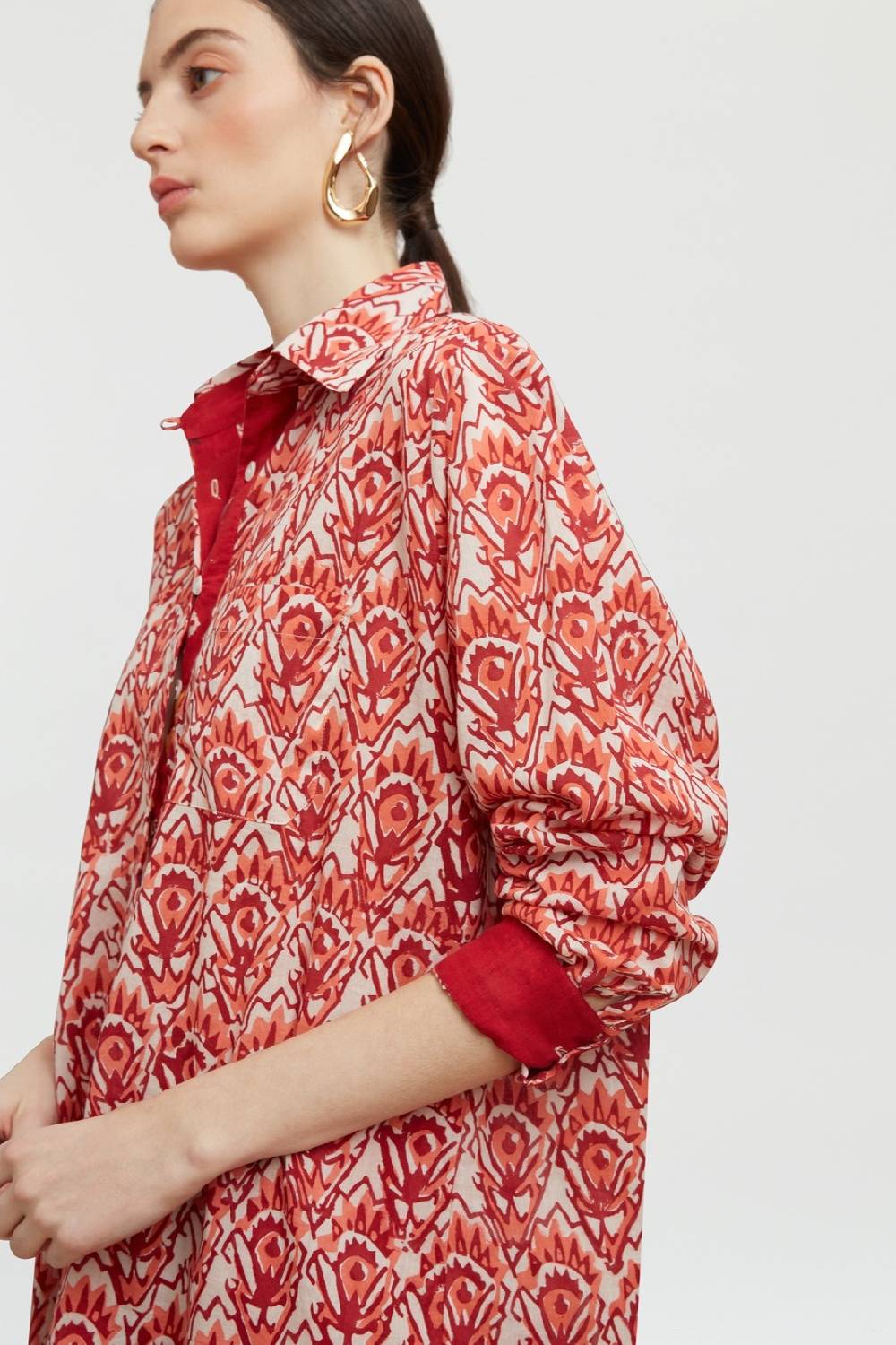 Lisa Corti Camicia Ube Parrot Rany