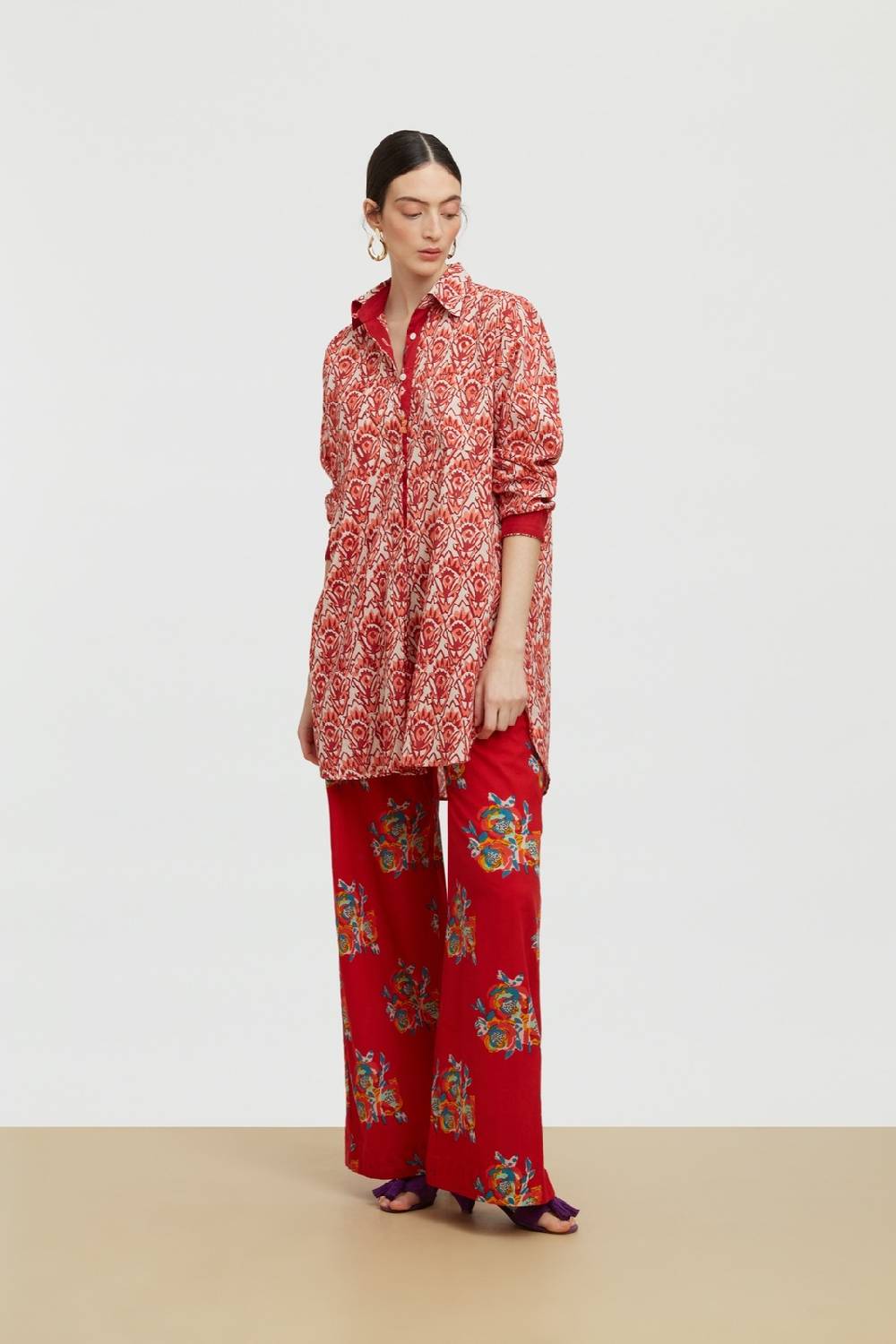 Lisa Corti camicia ube parrot rany