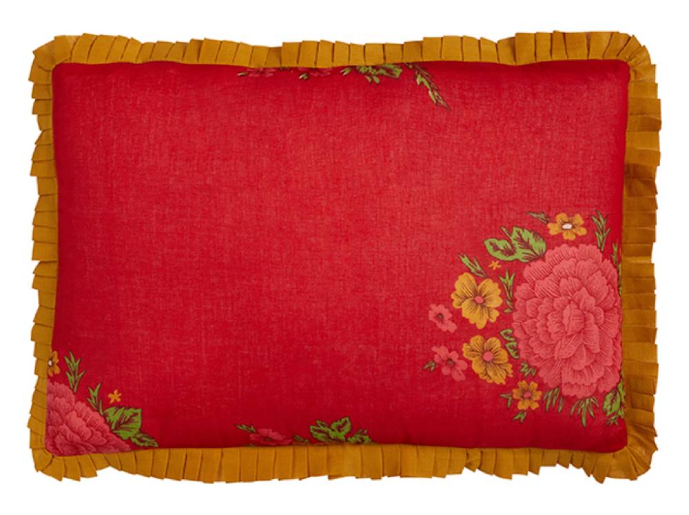 Lisa Corti federa organza 35x50cm big dahlia red