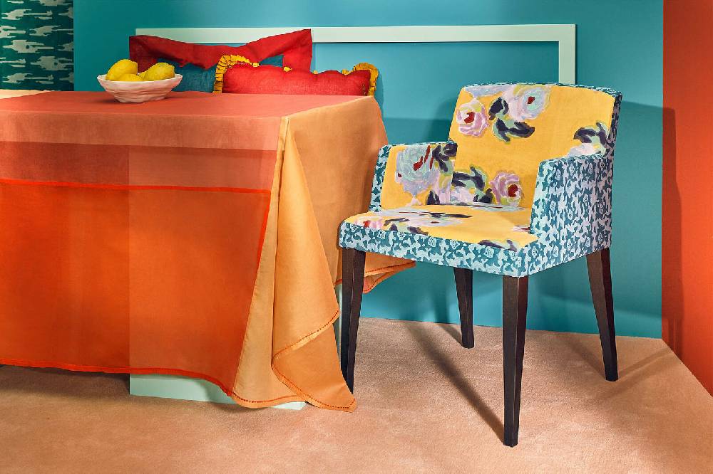 Lisa Corti Federa Organza 45x45cm Peacock Red