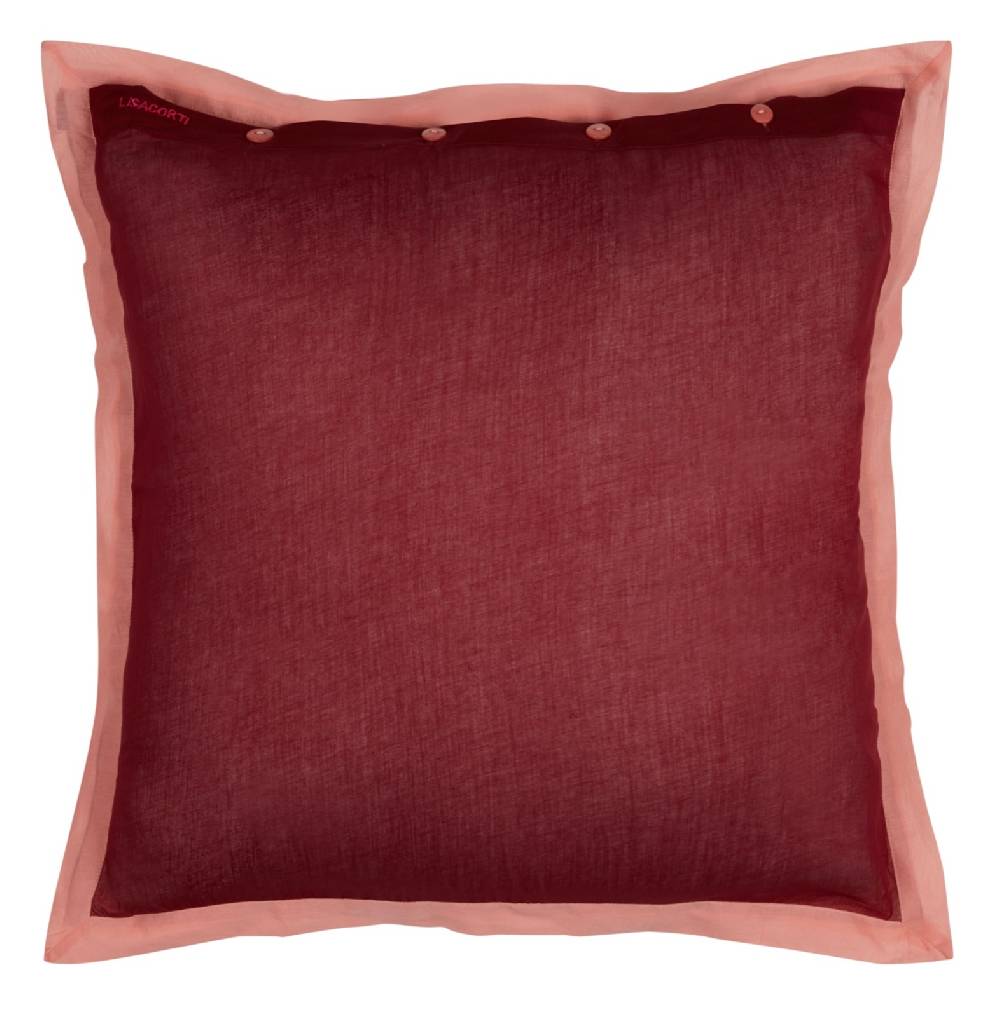 Lisa Corti federa organza 60x60cm maroon peach
