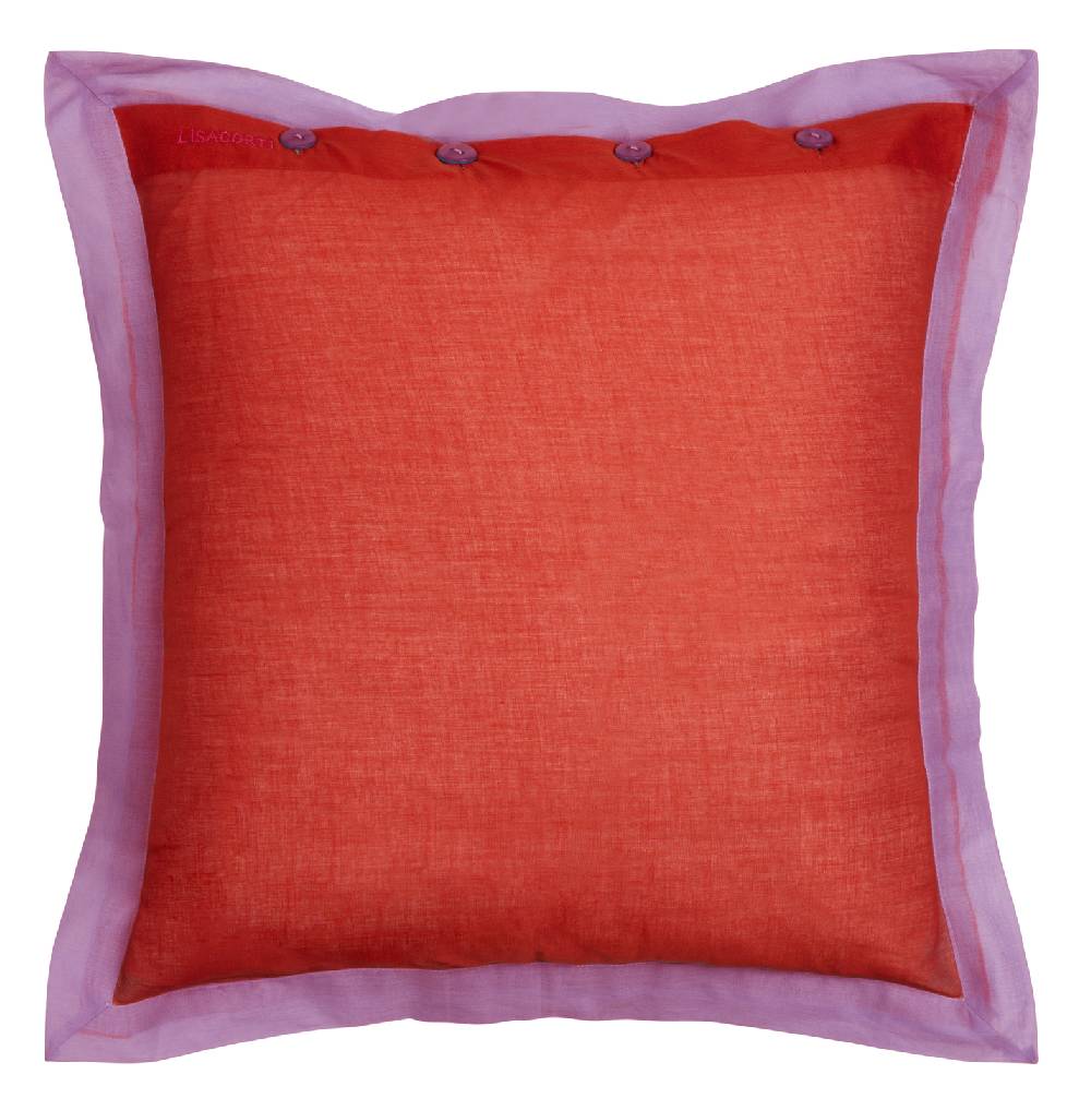 Lisa Corti federa organza 60x60cm rust pink