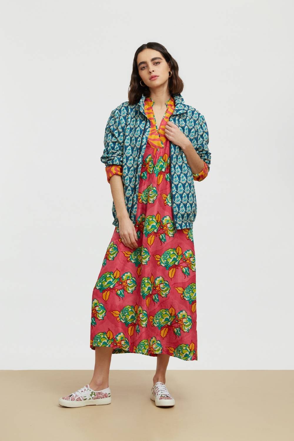 Lisa Corti giacca meltemi parrot peacock