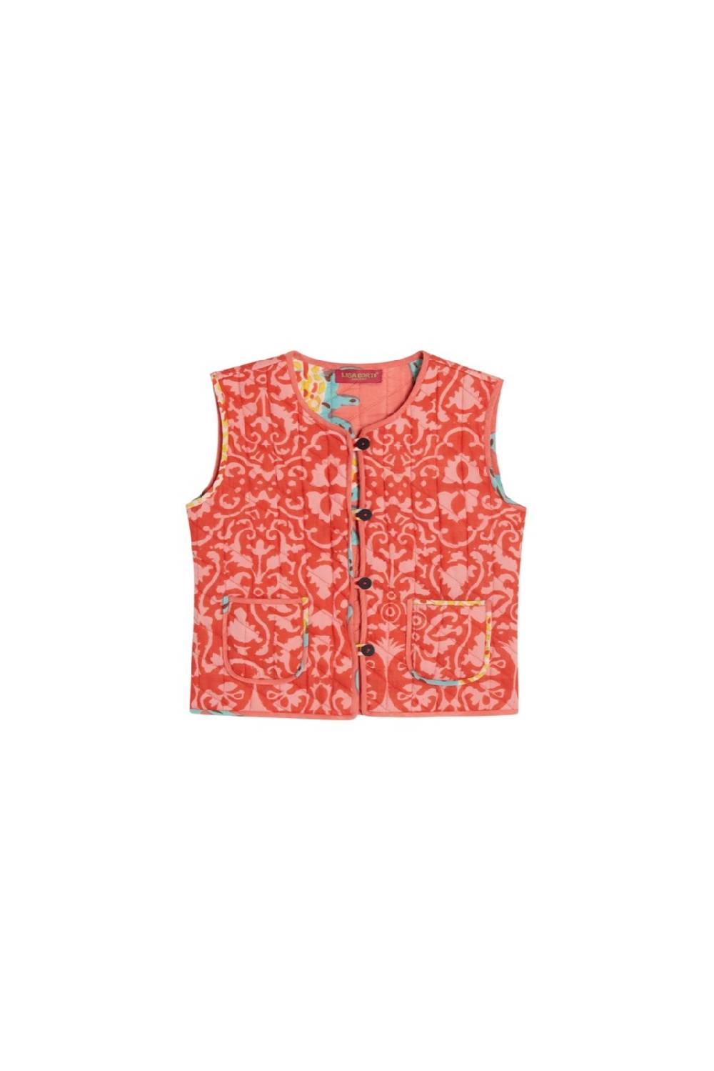Lisa Corti Gilet Bambino Damask Design Red