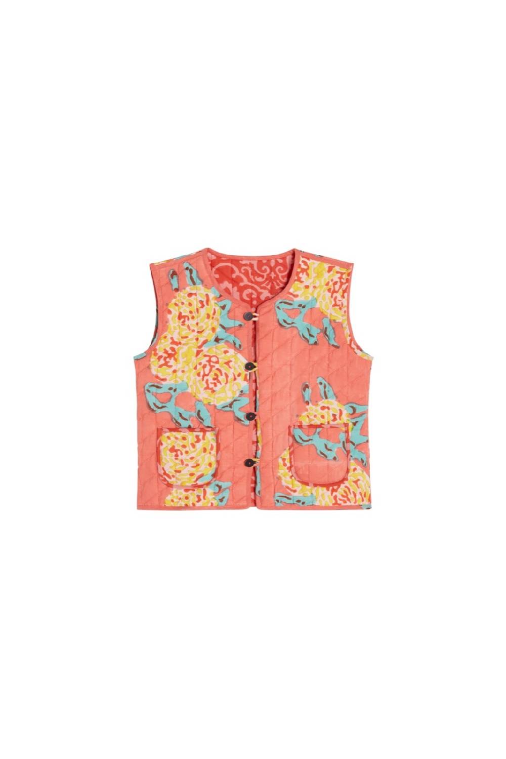 Lisa Corti gilet bambino damask design red
