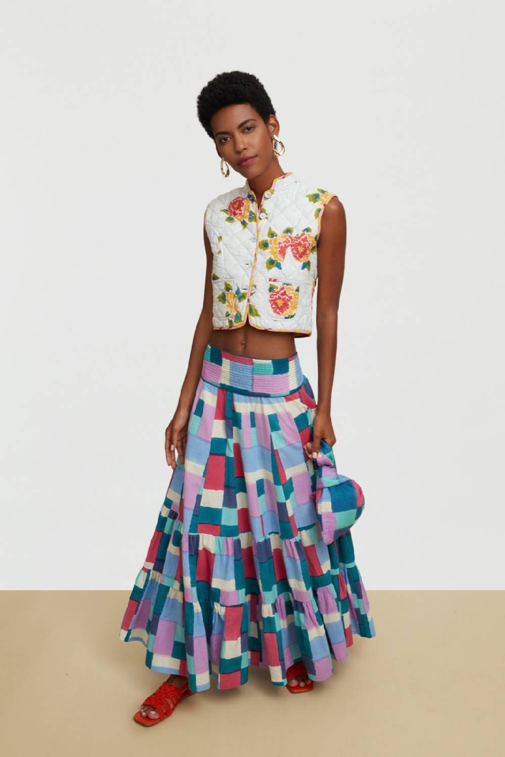 Lisa Corti Gilet Jaipur Barwara Light Blue