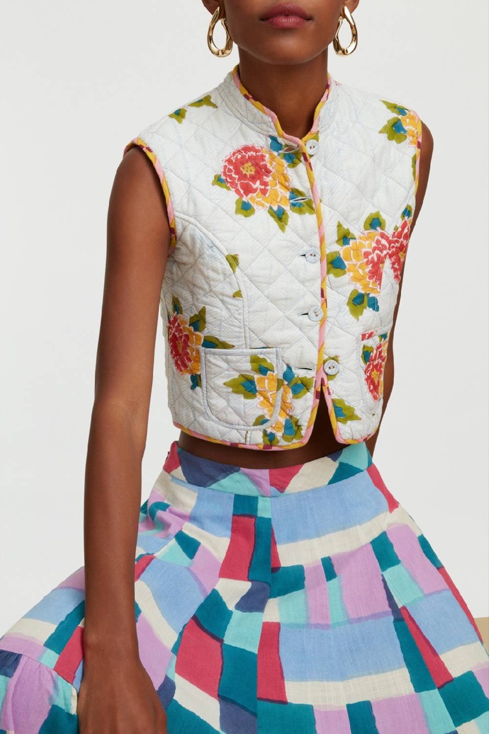 Lisa Corti Gilet Jaipur Barwara Light Blue