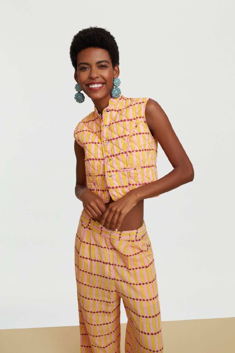 Lisa Corti Gilet Jaipur Barwara Light Blue