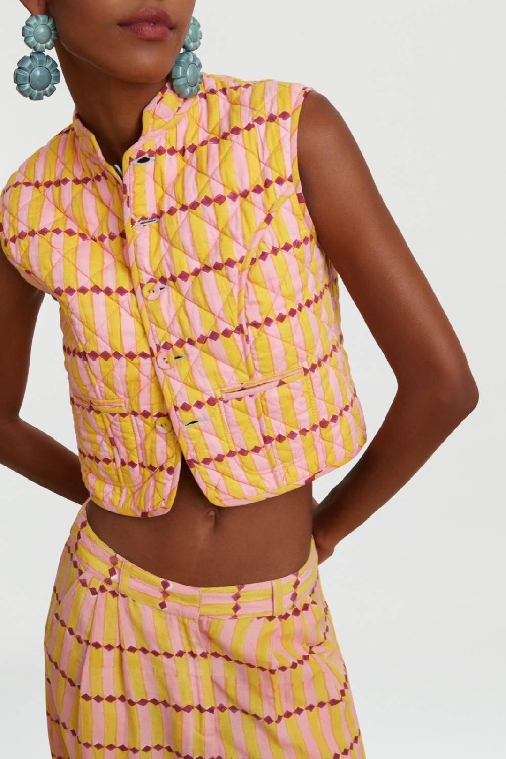 Lisa Corti Gilet Jaipur Barwara Light Blue