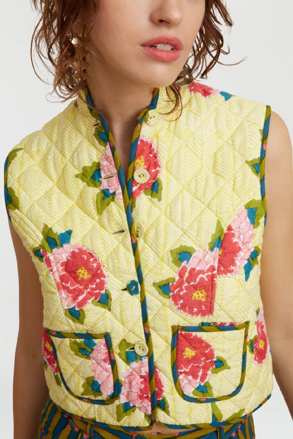 Lisa Corti Gilet Jaipur Barwara Light Yellow