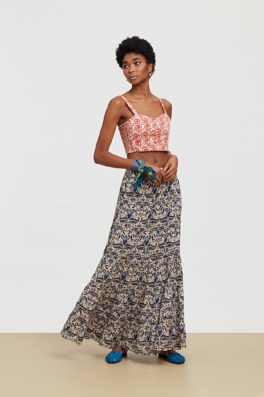 Lisa Corti Gonna Lehenga Abhanery Damasque Black