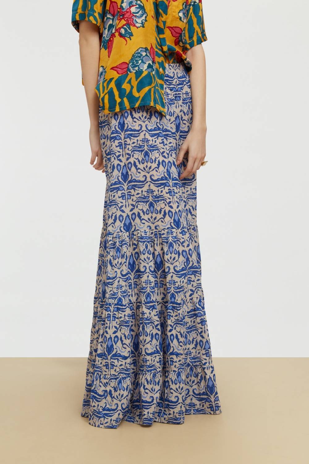 Lisa Corti Gonna Lehenga Abhanery Damasque Blue