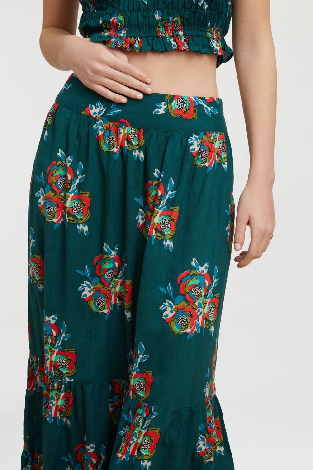 Lisa Corti Gonna Lehenga Cubist Rose Peacock