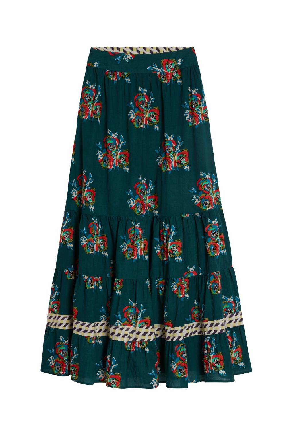 Lisa Corti Gonna Lehenga Cubist Rose Peacock