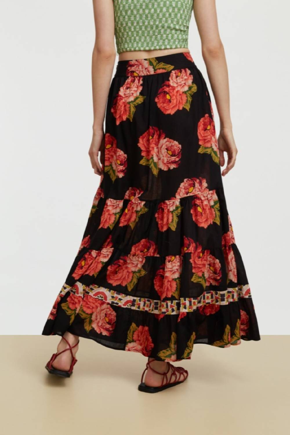 Lisa Corti Gonna Lehenga Folk Rose Black