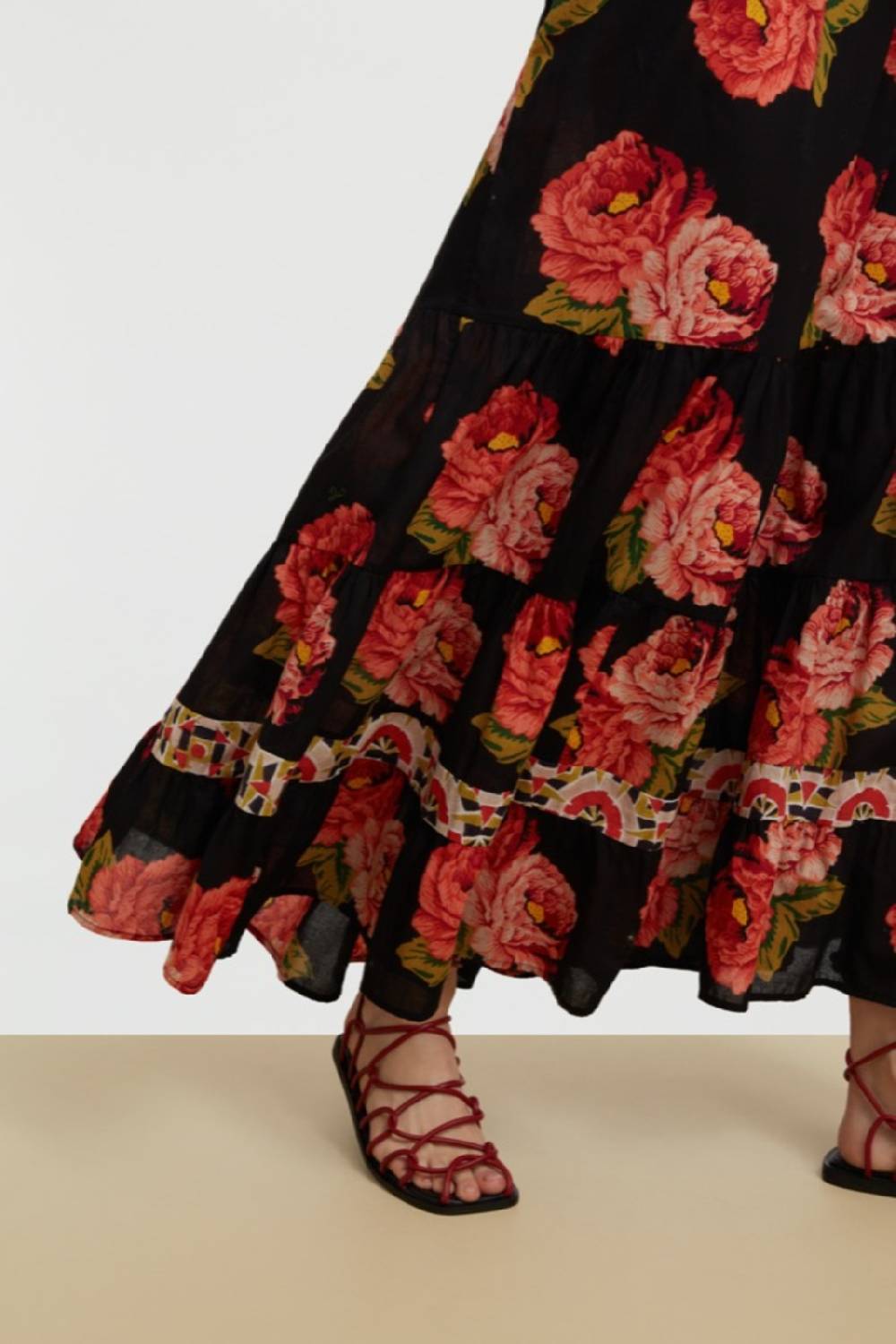 Lisa Corti Gonna Lehenga Folk Rose Black