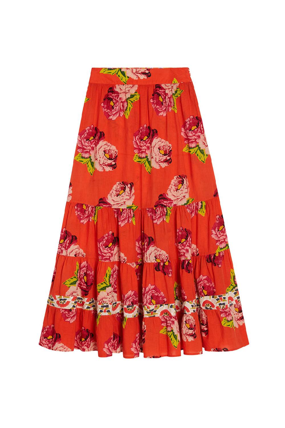 Lisa Corti Gonna Lehenga Folk Rose Coral