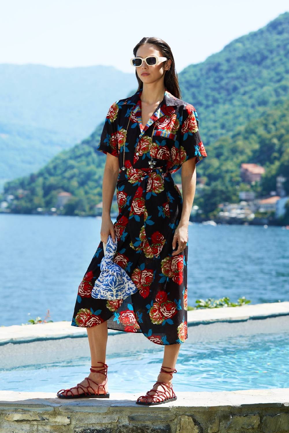 Lisa Corti Gonna Pareo Bold Rose Black