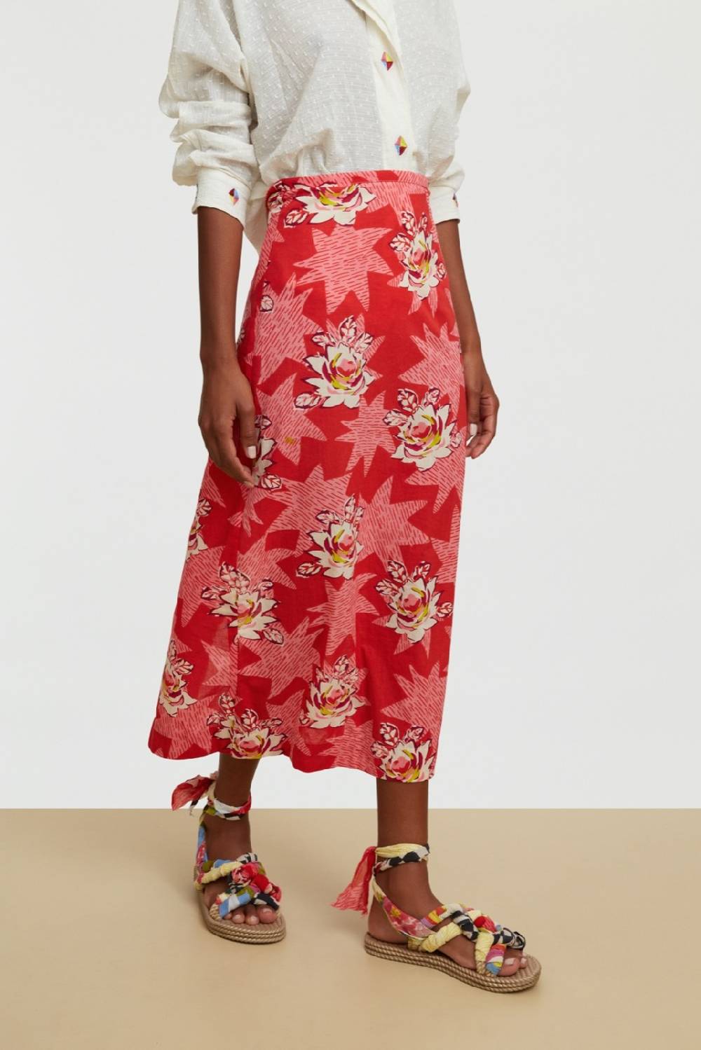 Lisa Corti gonna tubino star flower red