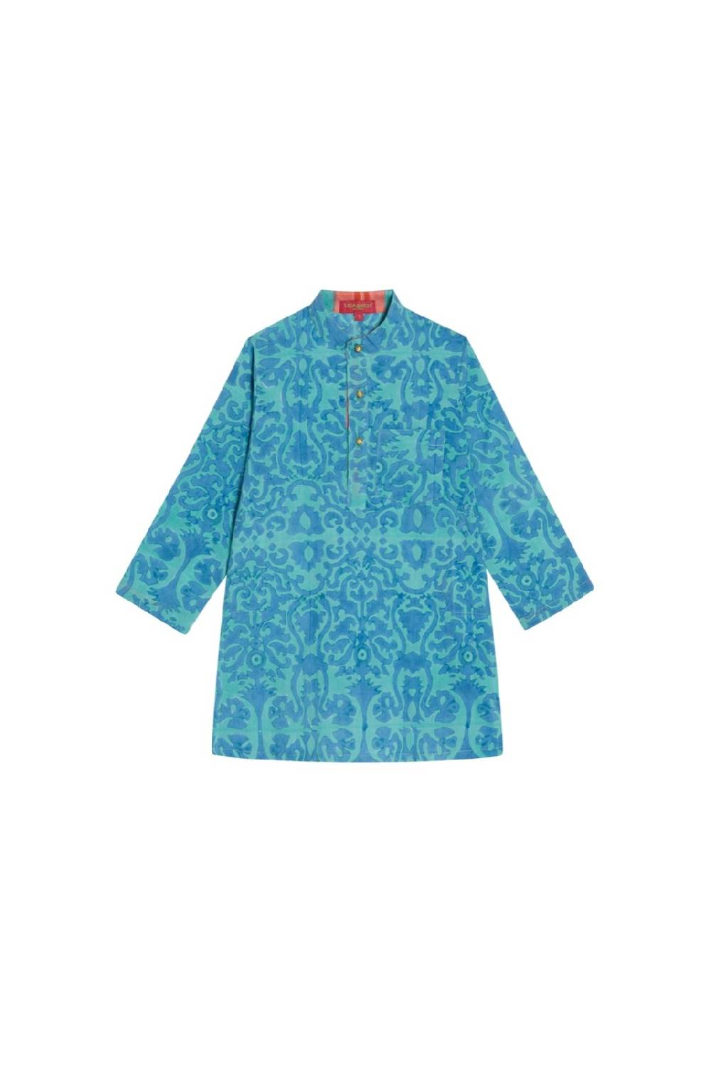 Lisa Corti kurta bambino damask design blue