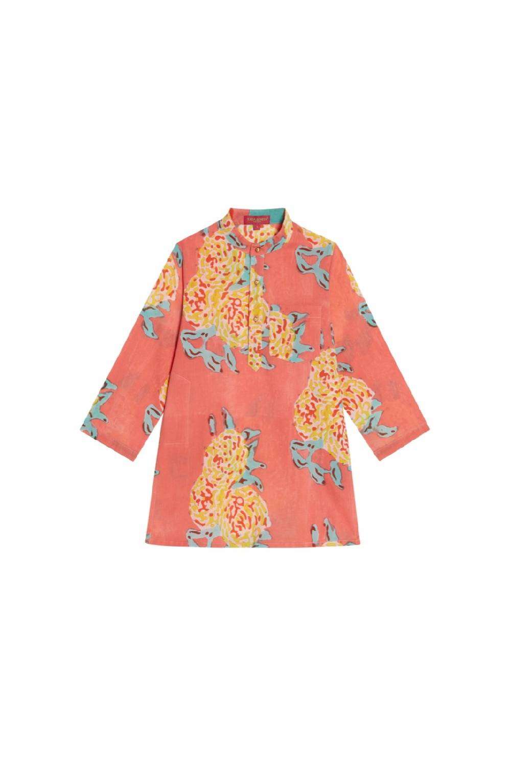 Lisa Corti kurta bambino leopard flower old pink