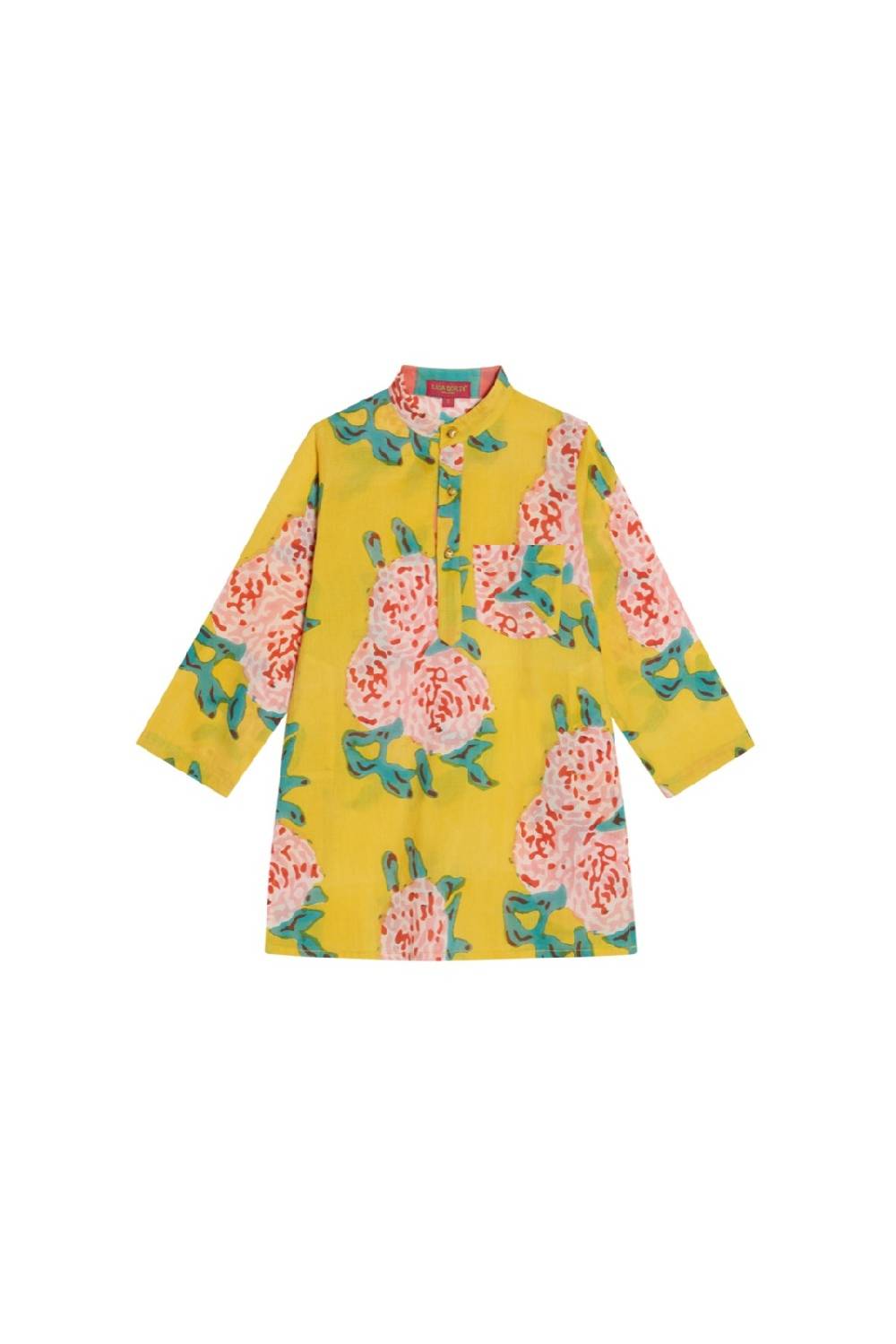 Lisa Corti kurta bambino leopard flower yellow